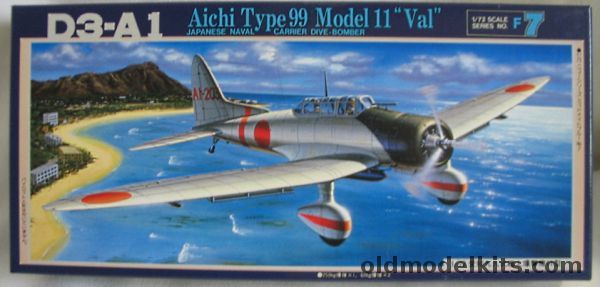 Fujimi 1/72 TWO Aichi Type 99 Model 11 D3-A1 Val - Carrier Dive Bomber - Markings for Two Pearl Harbor Attack Aircraft, 7 plastic model kit